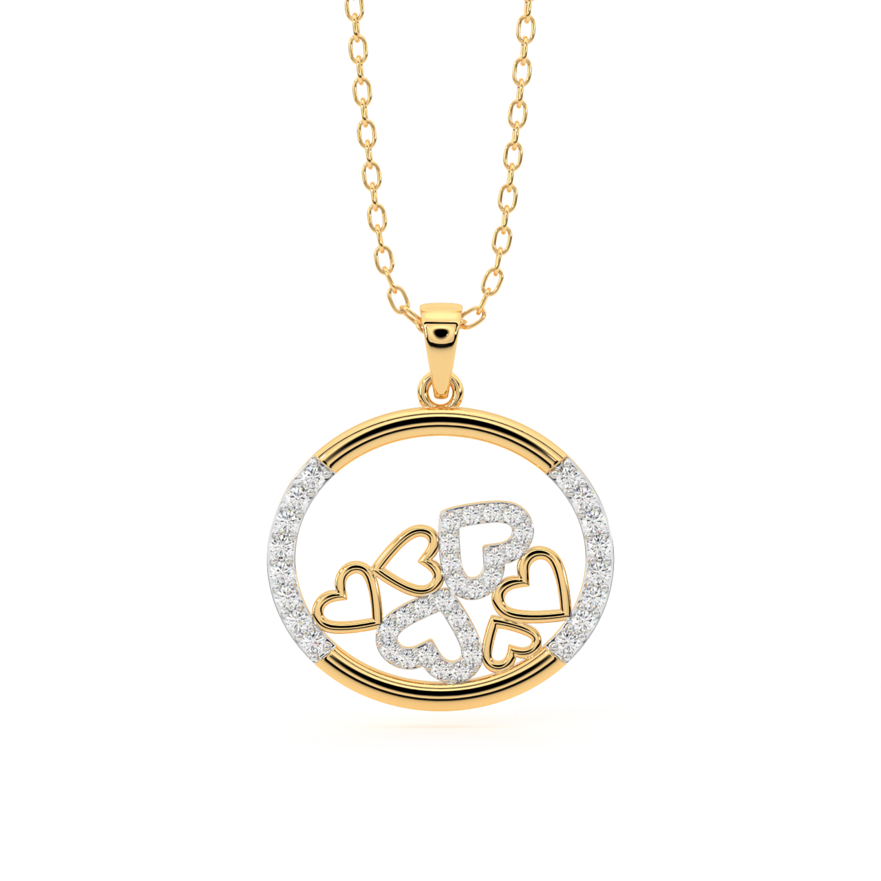 Heart Circle Diamond Pendant